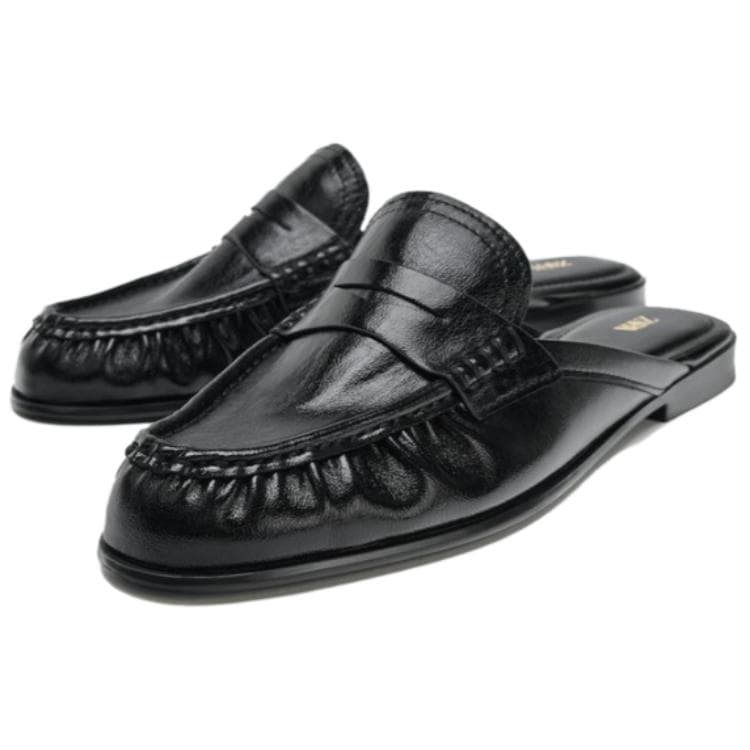 Сандалии ZARA Closed Slippers Black Women's - изображение 2