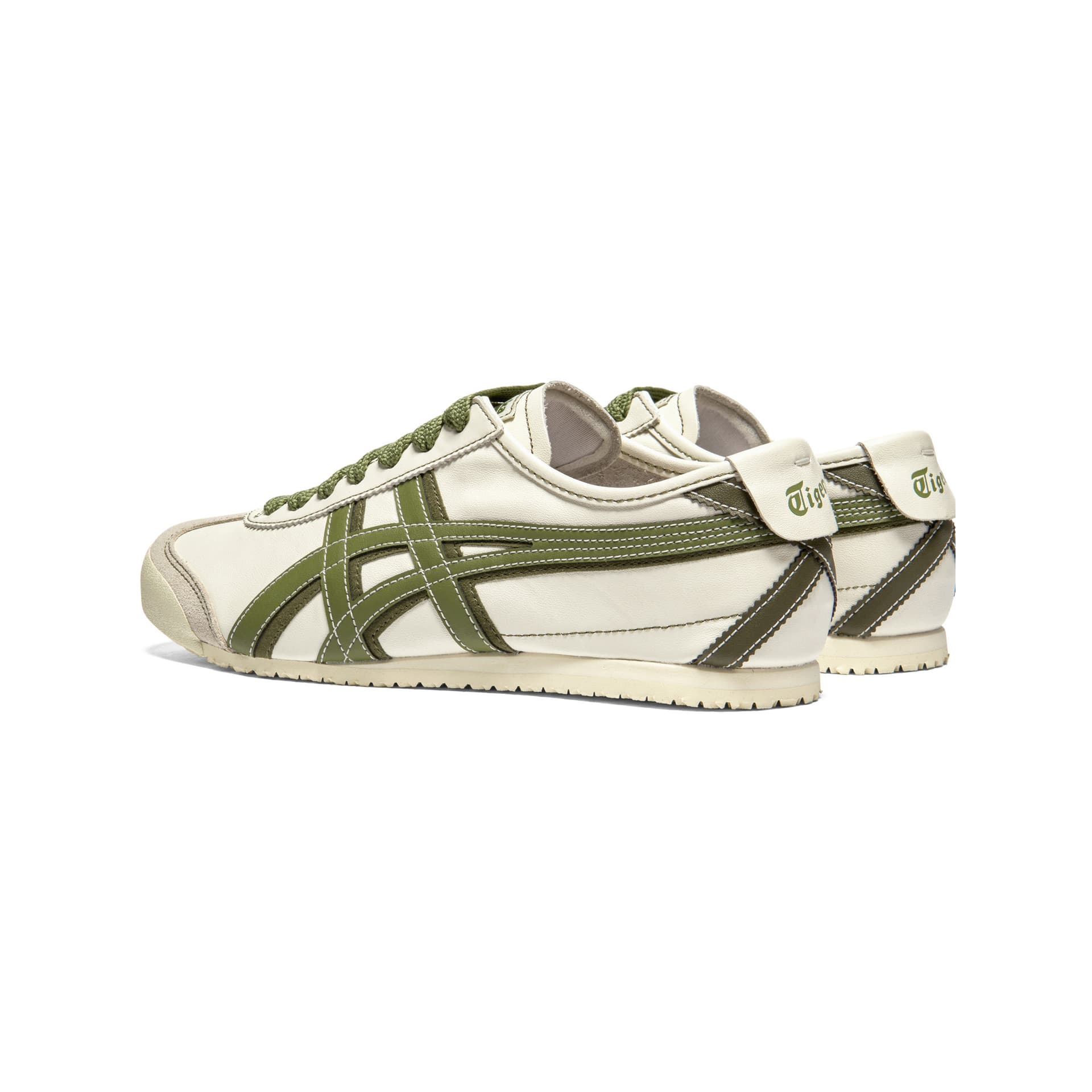 Кроссовки Onitsuka Tiger MEXICO 66 Повседневная обувь Низкий Топ Экрю Зеленый Унисекс - изображение 4