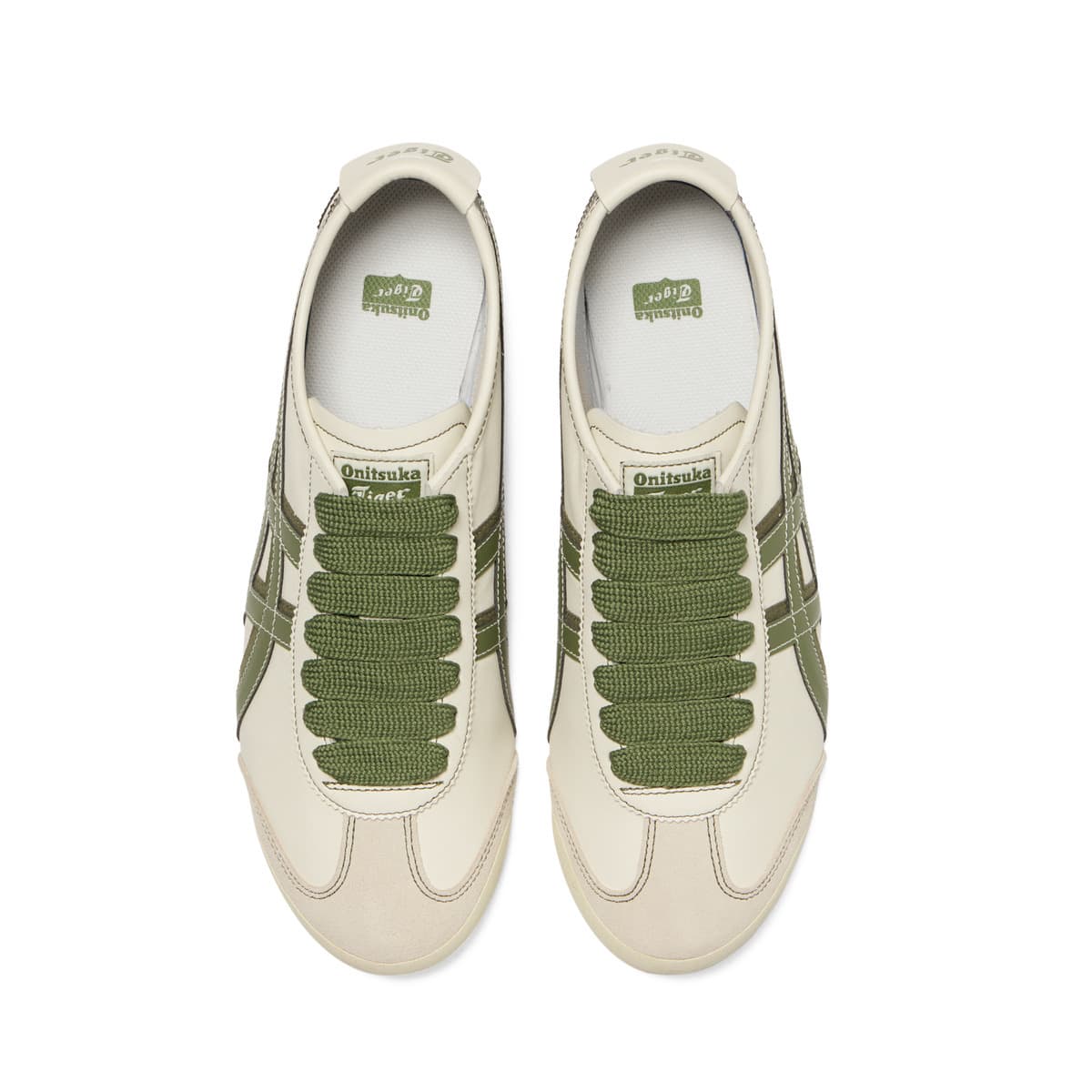 Кроссовки Onitsuka Tiger MEXICO 66 Повседневная обувь Низкий Топ Экрю Зеленый Унисекс - изображение 5