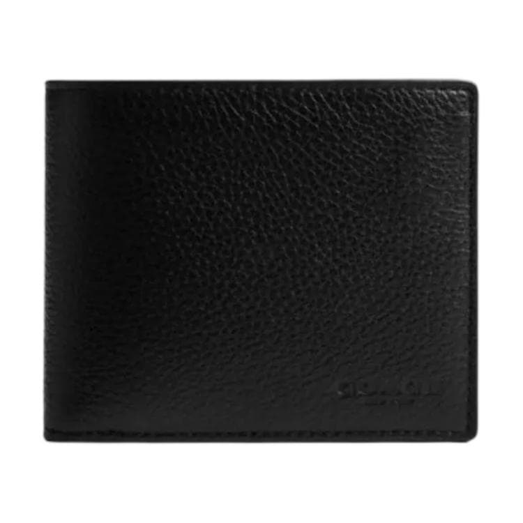 Кошелек COACH 3 IN 1 Wallet Галечная кожа Кошельки Мужской Черный - изображение 1