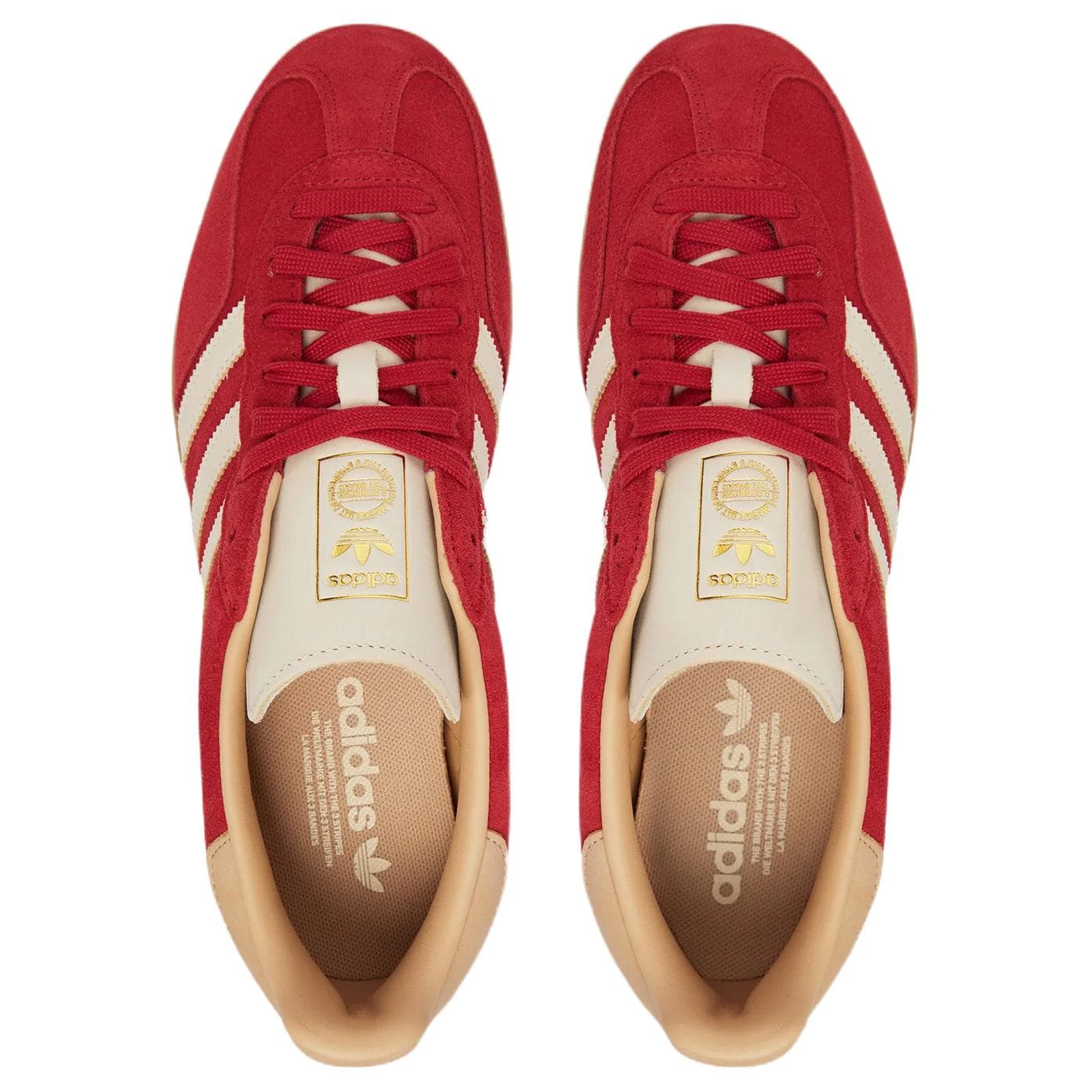 Кроссовки Adidas Originals GAZELLE INDOOR Кеды немецкой армии (GAT) Низкий Топ Красный Мужской - изображение 3