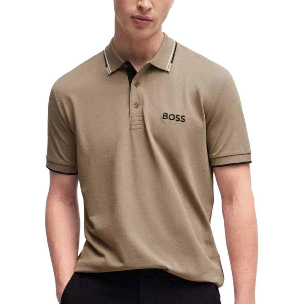 Поло HUGO BOSS Хаки Зеленая Мужская Рубашка Поло - изображение 1