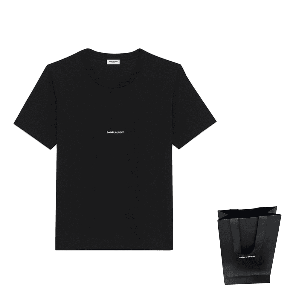 Футболка Saint Laurent Classic Logo T-Shirt Black - изображение 6