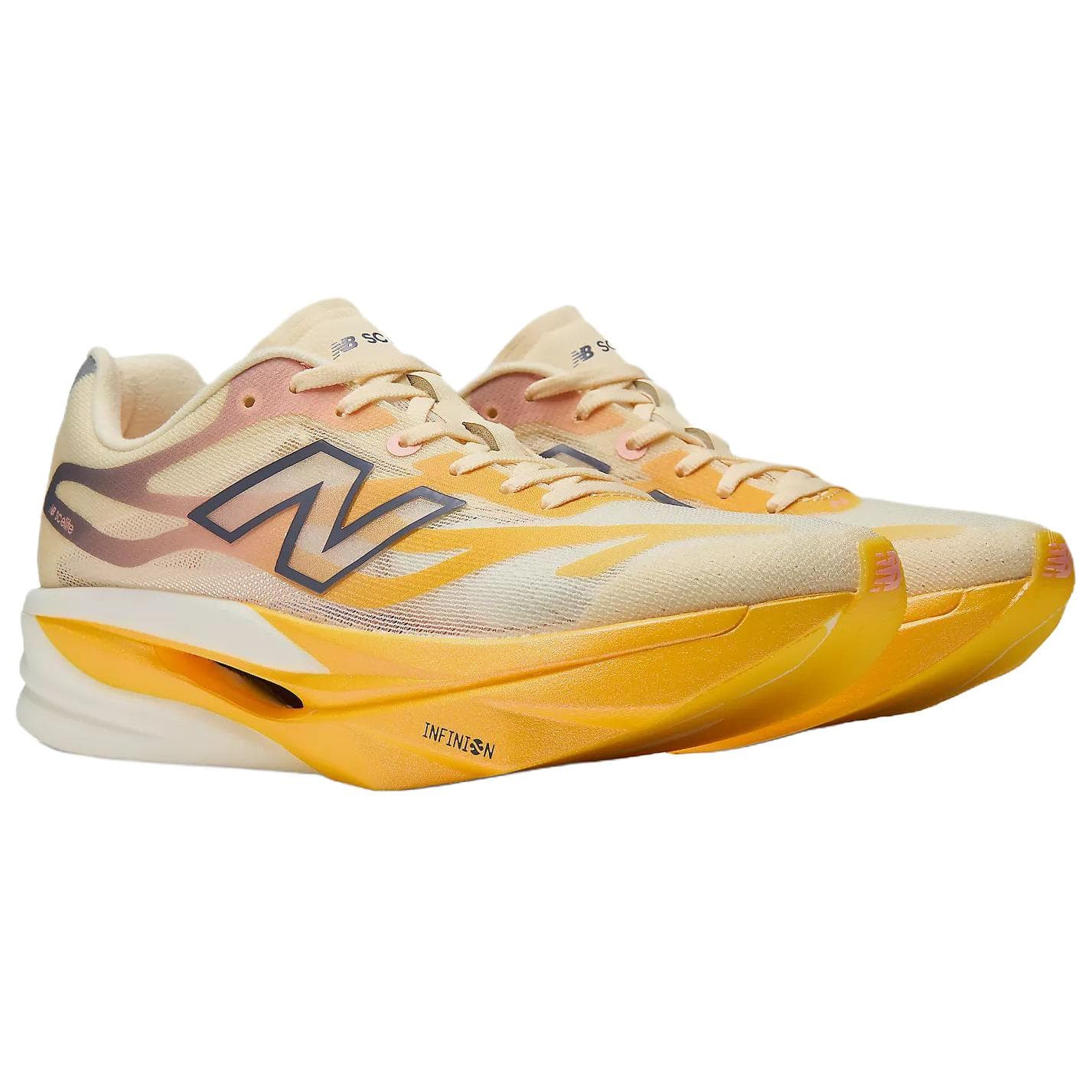 Кроссовки для бега new balance SuperComp Elite v6 Беговые кроссовки Low Топ Оранжево-белый Женские - изображение 3