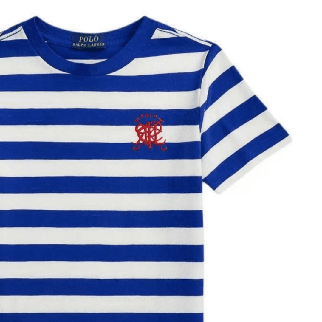 Футболка Polo Ralph Lauren Синие и Белые Детские Рубашки T - изображение 2