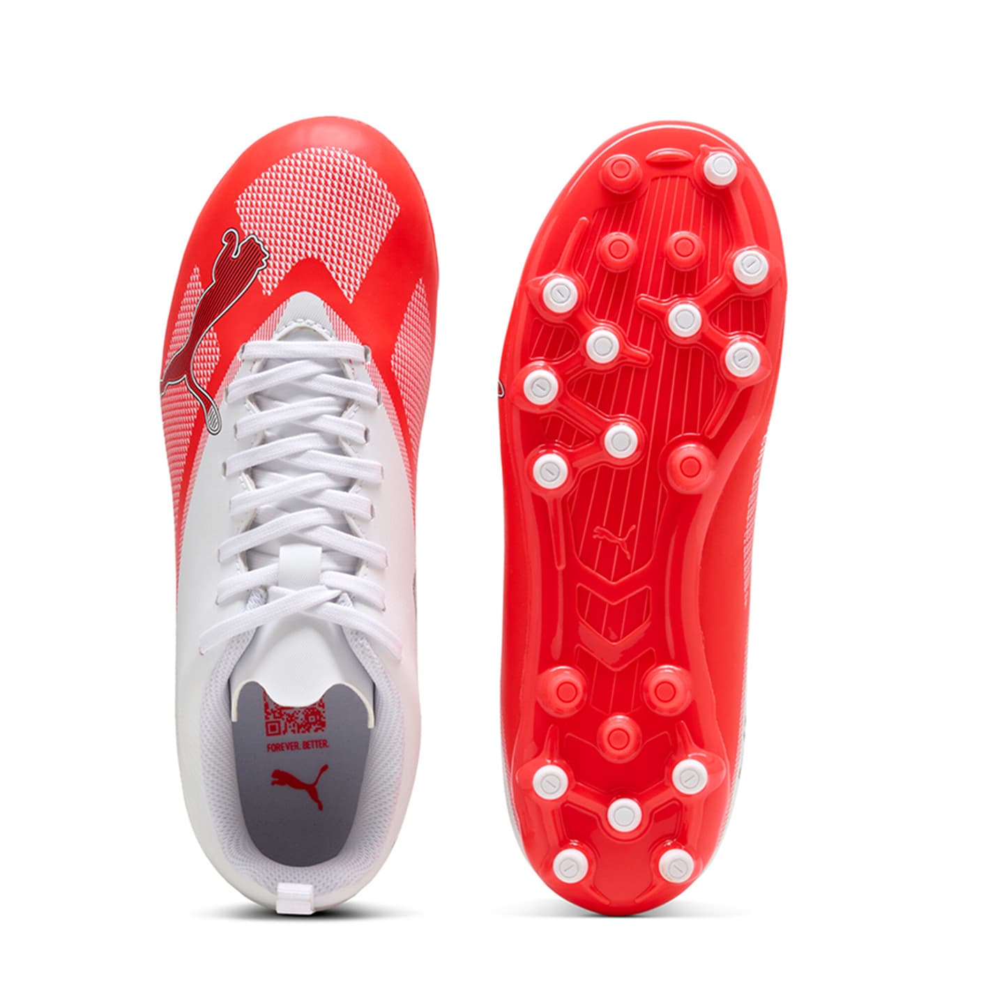 Бутсы PUMA Ultra 7 Детские футбольные бутсы Низкий Топ Красный Белый Kids - изображение 4