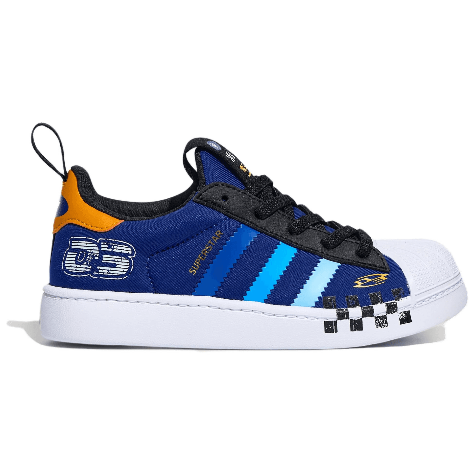 Кроссовки Adidas Originals SUPERSTAR Детская Скейтбординг Обувь Низкий Верх Темно-синий Белый Черный Kids - изображение 2