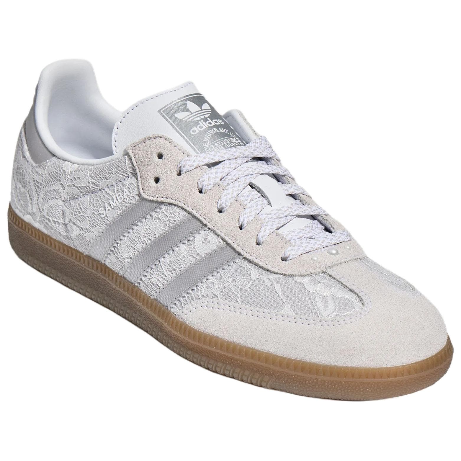 Кроссовки Adidas Originals Samba OG Кеды немецкой армии (GAT) Низкий Топ Белый Светло-Серый Унисекс - изображение 3