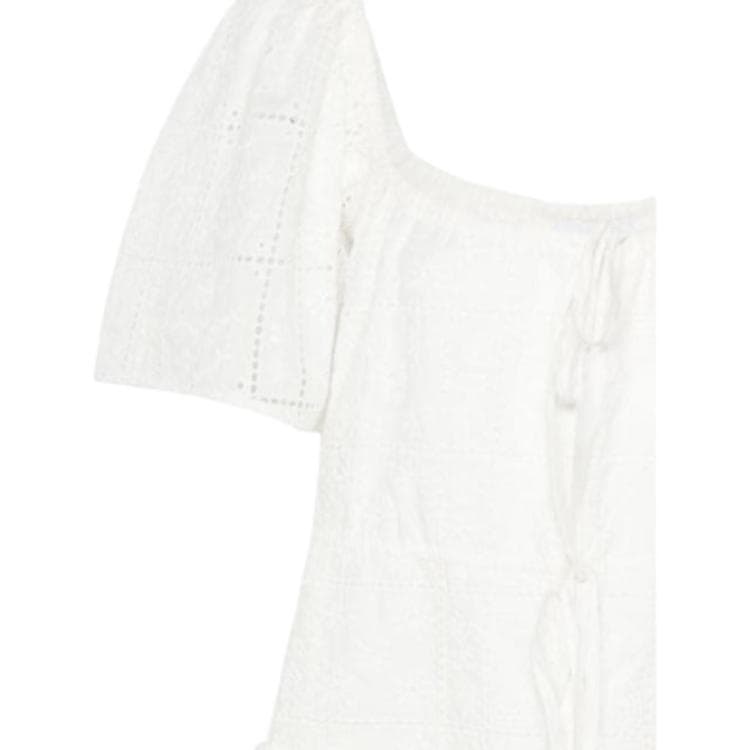 Платье GANNI Короткий Sleeved Платье Women's White - изображение 7