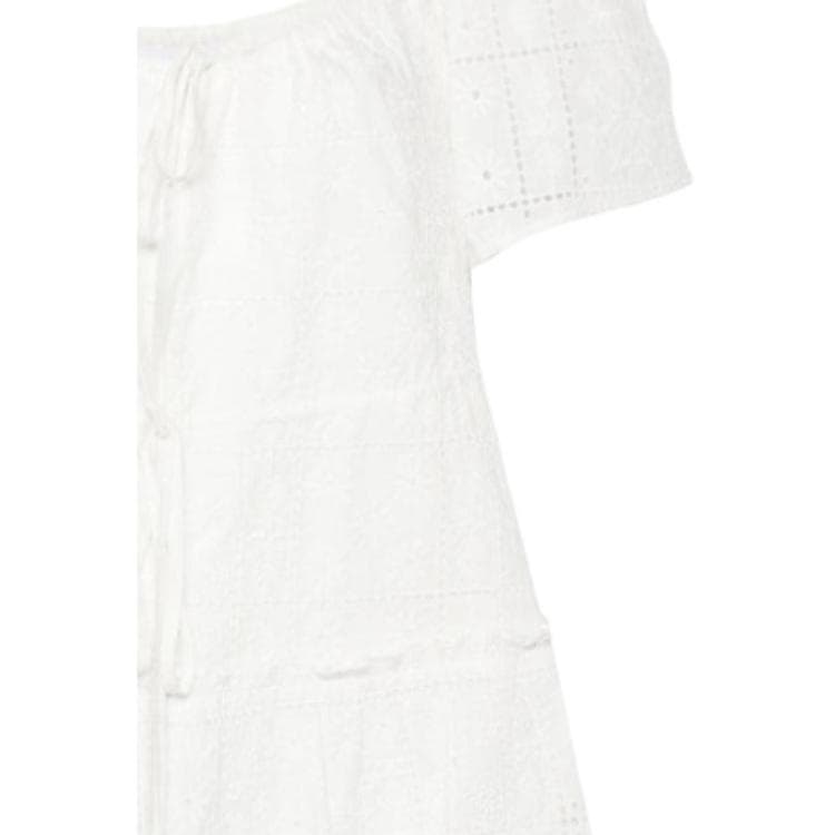 Платье GANNI Короткий Sleeved Платье Women's White - изображение 5