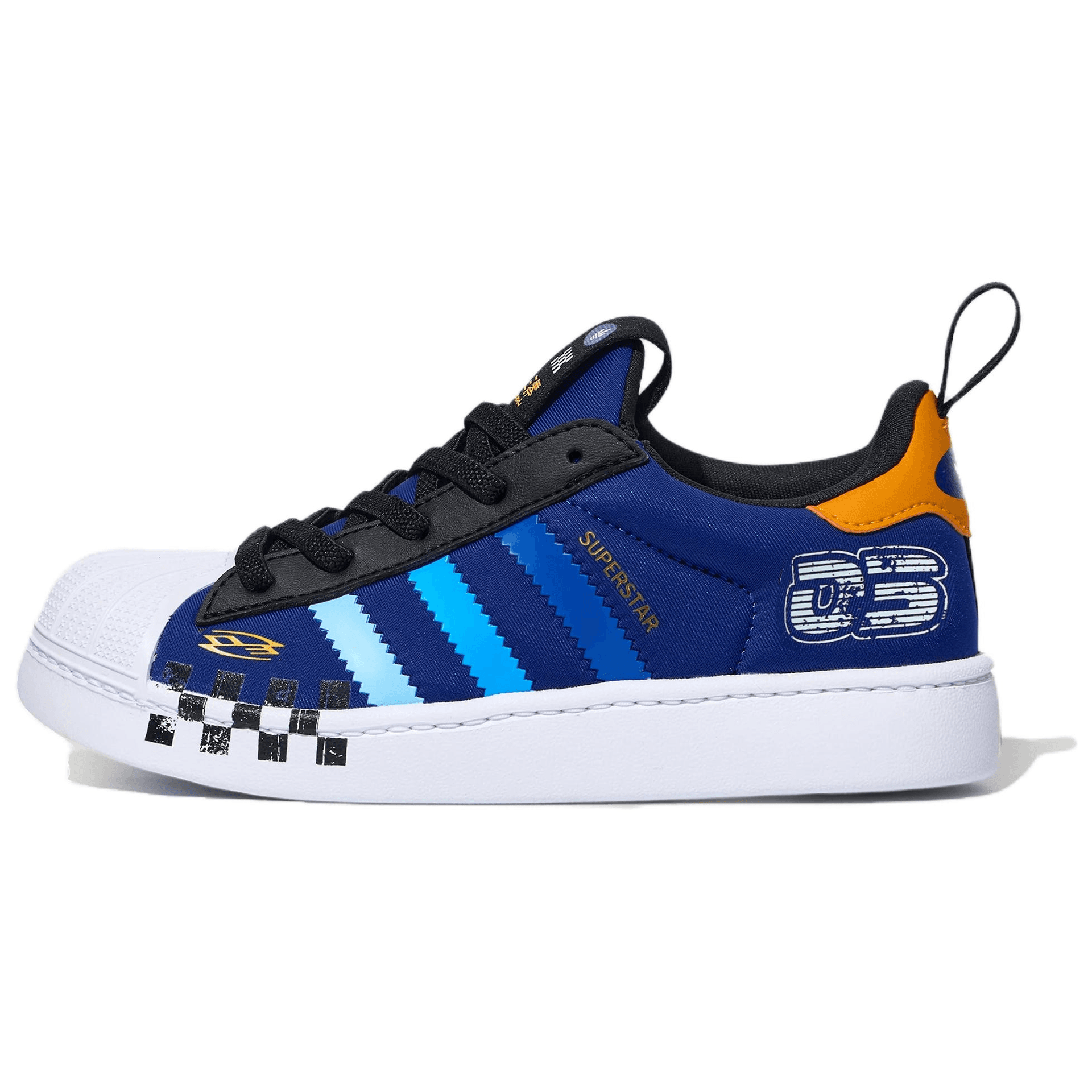 Кроссовки Adidas Originals SUPERSTAR Детская Скейтбординг Обувь Низкий Верх Темно-синий Белый Черный Kids - изображение 1
