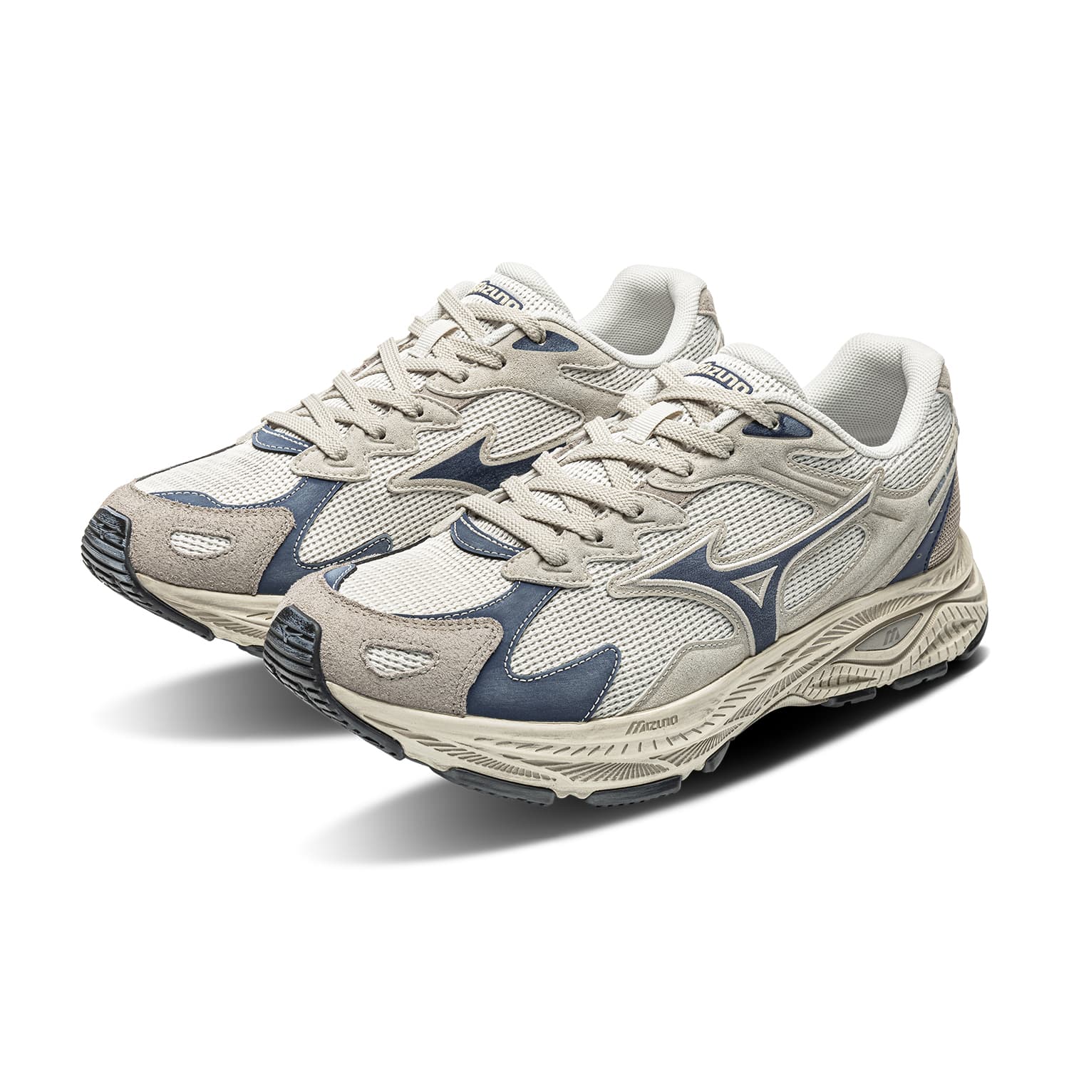 Кроссовки для бега Mizuno Racer S Беговые кроссовки Low Топ Белый агат Темно-серый Благородный синий Унисекс - изображение 4