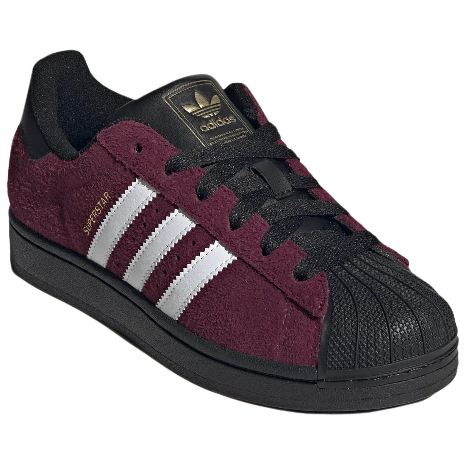 Кроссовки Adidas Originals SUPERSTAR 2 Скейтборд Кроссовки Низкие Темно-красный Фиолетовый Белый Черный Женские - изображение 3