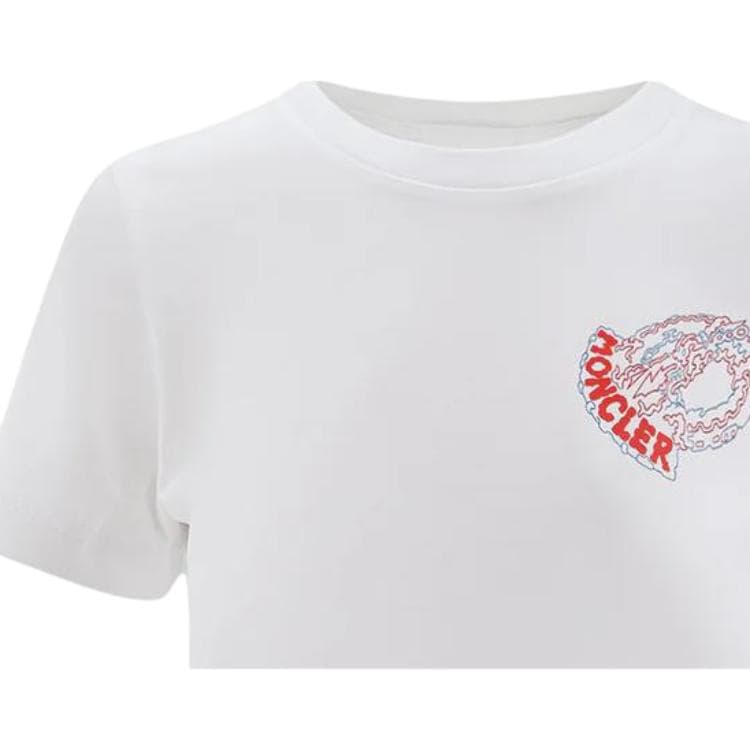 Футболка Moncler Белые Женские T-рубашки - изображение 7