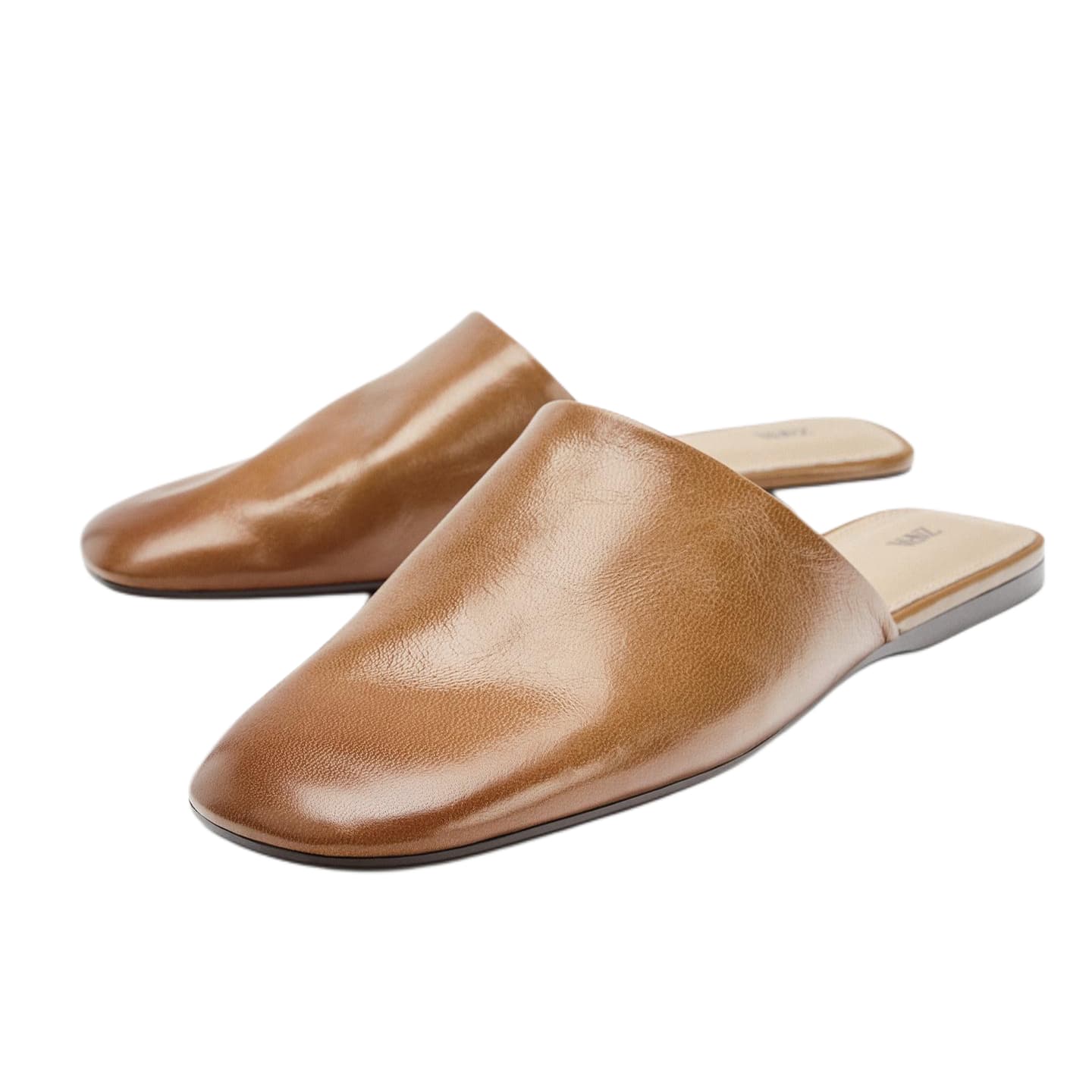 Сандалии ZARA Closed Slippers Brown Women's - изображение 2