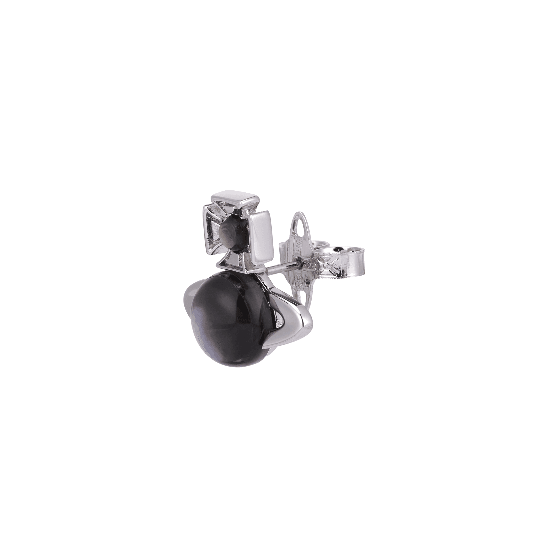 Серьги Вивьен Вествуд Brass Stud Серьги Женские Черный серебристый - изображение 2