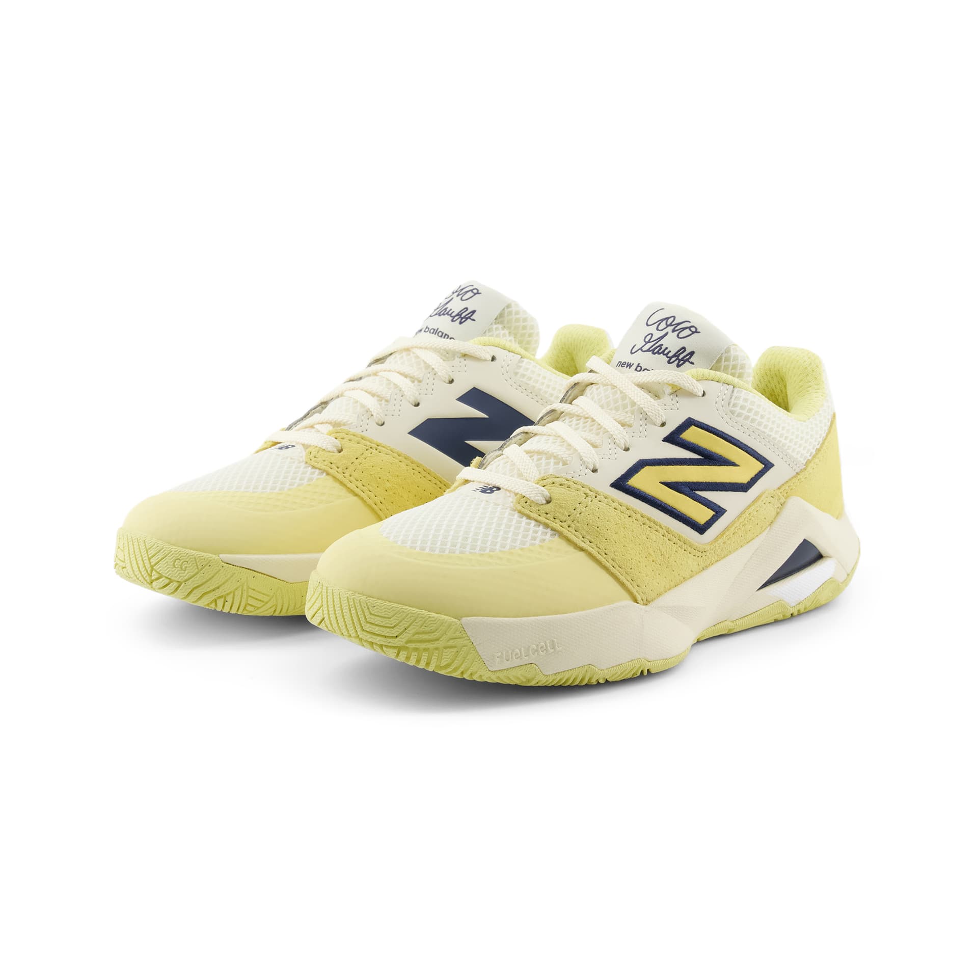Кроссовки для тенниса New Balance Coco Delray Теннисные кроссовки Low Топ Светлый Бежевый Лимонный Женский - изображение 3