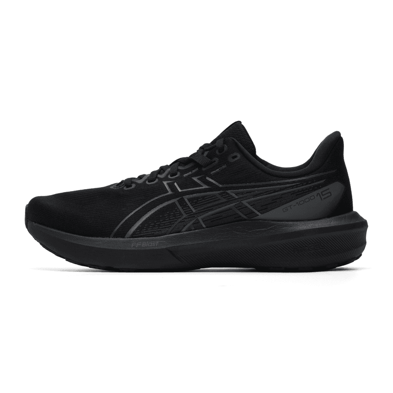 Кроссовки для бега ASICS GT 1000 15 Износостойкие Дышащие Беговые кроссовки Мужские Черные - изображение 1