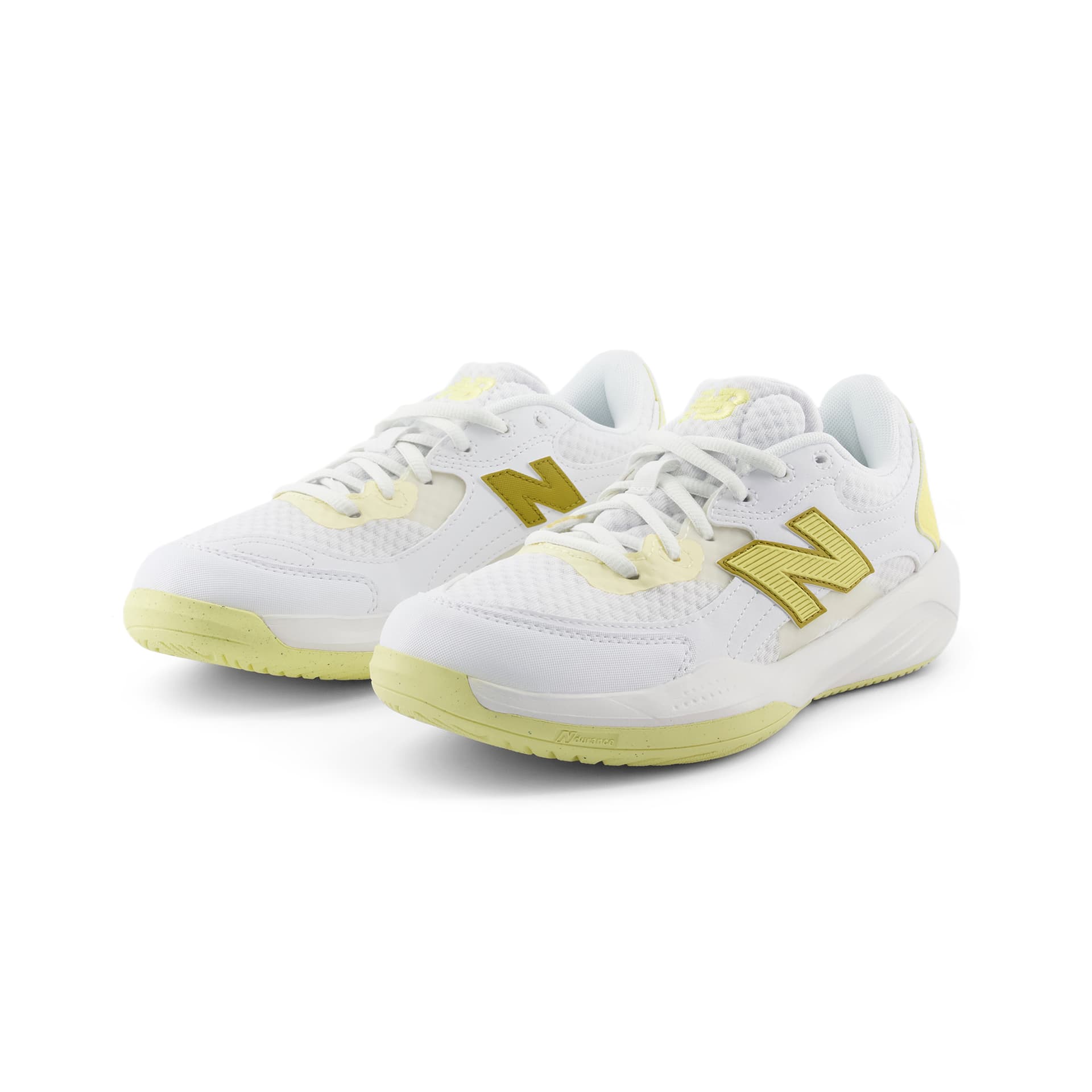 Кроссовки для тенниса New Balance 696v7 Теннисные кроссовки Низкий топ Белый Желтый Женские - изображение 3
