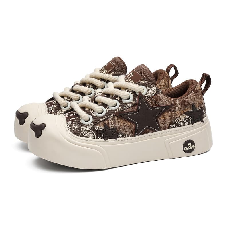 Кроссовки Q And Skate Shoes Low Top Plaid Brown Dark Brown Unisex Q And Скейтборд Кроссовки Низкие Клетка Коричневый Темно-Коричневый Унисекс - изображение 3