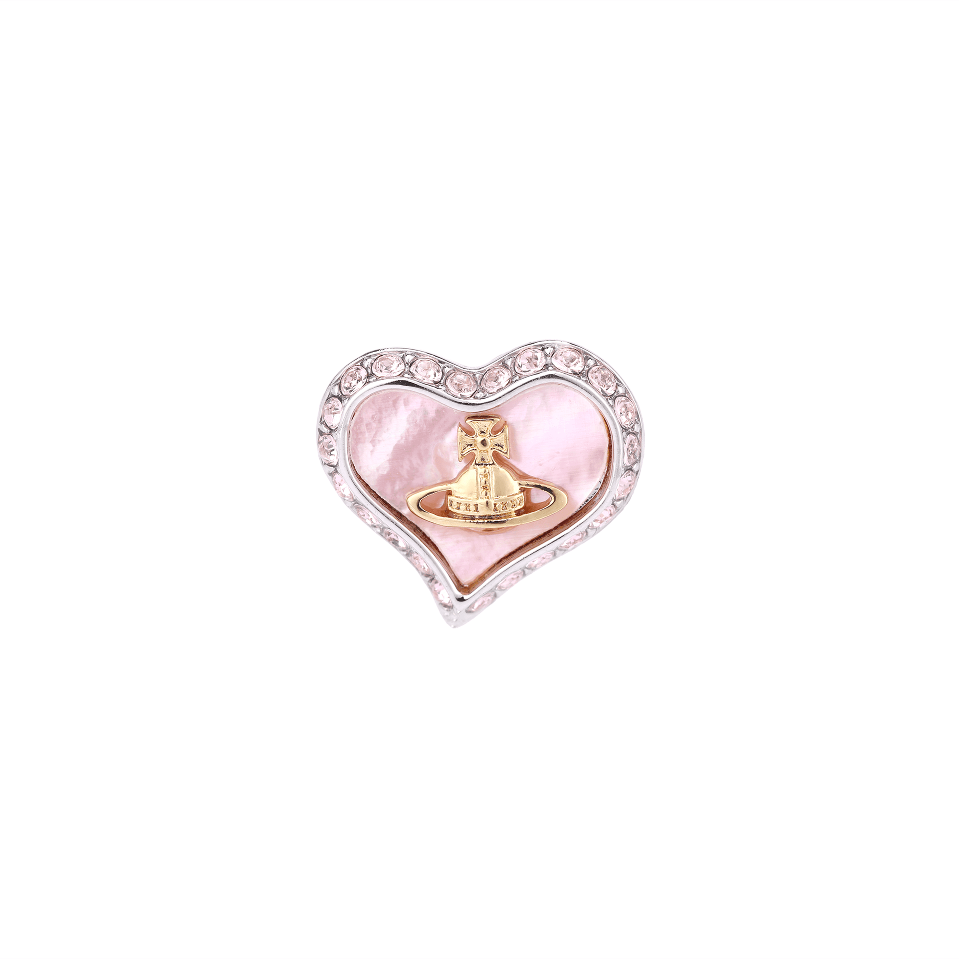 Серьги Серьги-гвоздики Vivienne Westwood с искусственным жемчугом и искусственным кристаллом женские серебряные розово-вишневые - изображение 2