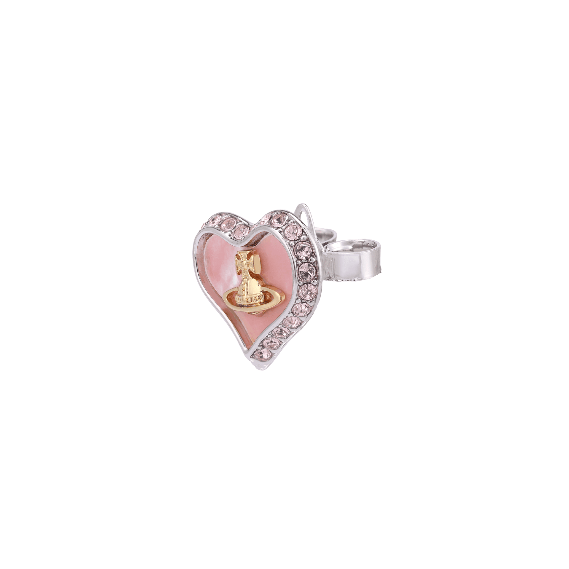 Серьги Серьги-гвоздики Vivienne Westwood с искусственным жемчугом и искусственным кристаллом женские серебряные розово-вишневые - изображение 3