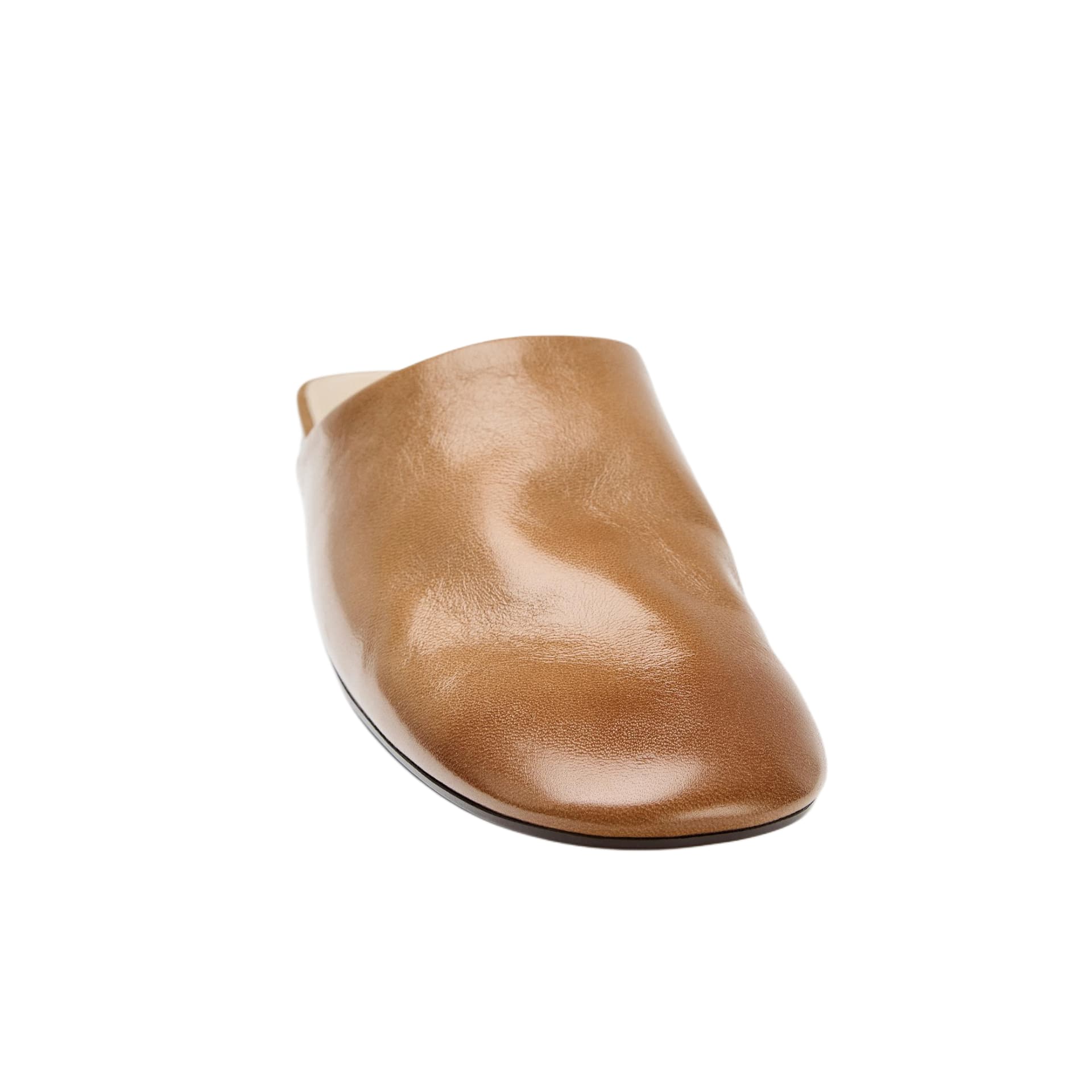 Сандалии ZARA Closed Slippers Brown Women's - изображение 4