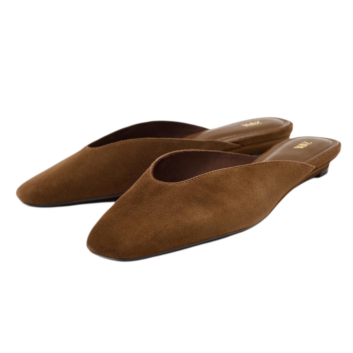 Сандалии ZARA Closed Slippers Brown Women's - изображение 2