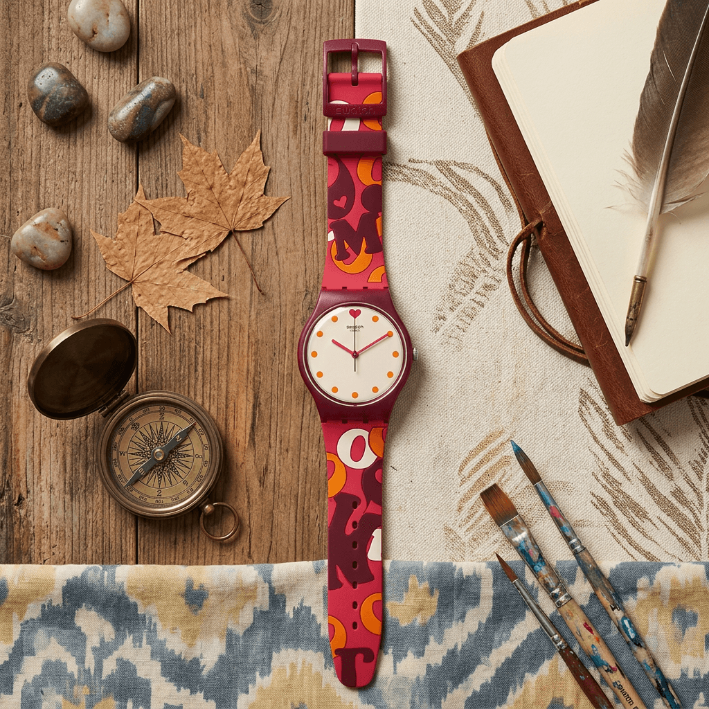 Часы Swatch Quartz Механизм Женские часы 34 мм Бежевый - изображение 3