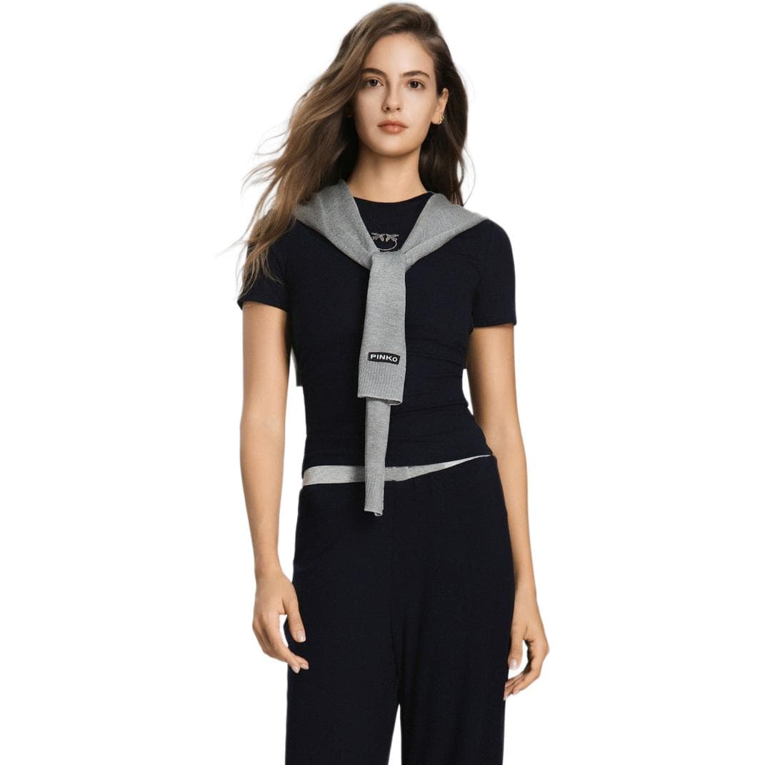 Футболка PINKO Синие Женские T-рубашки - изображение 1