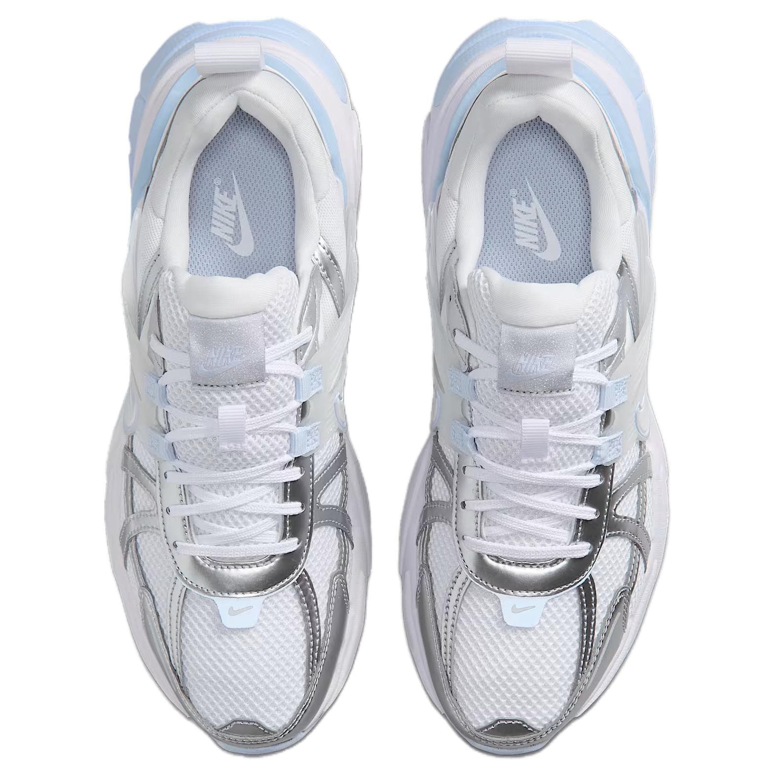Кроссовки для бега Nike V2K Run Беговые кроссовки Низкий Топ Белый Металлический Серебристый Водородный Синий Белый Женские - изображение 4