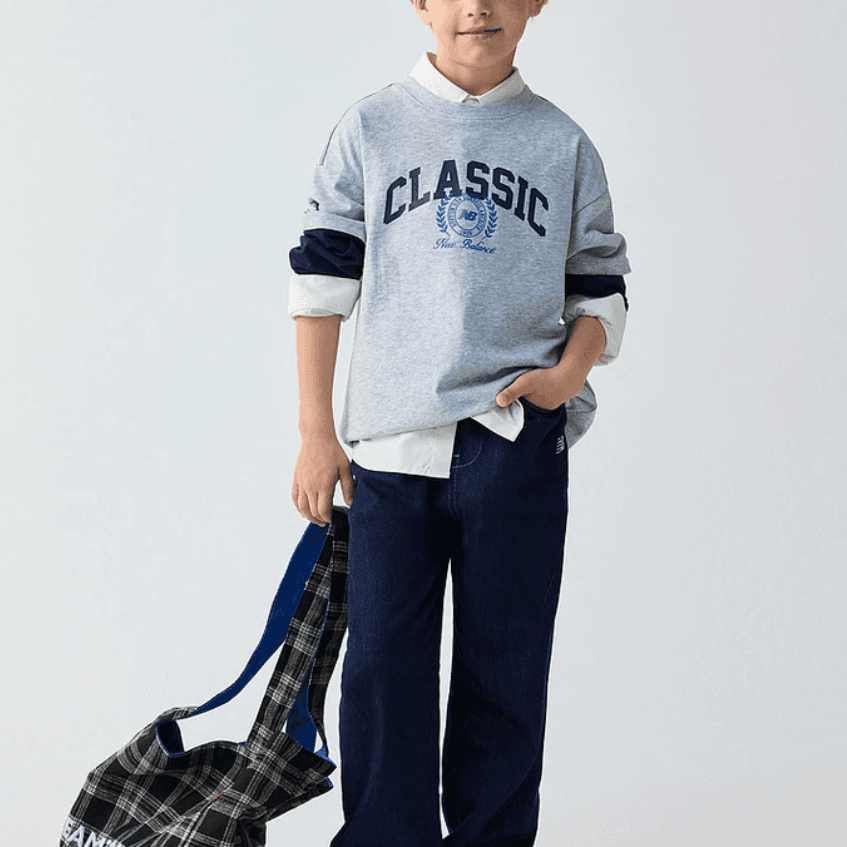Футболка New Balance Серый Kids T-рубашки - изображение 2