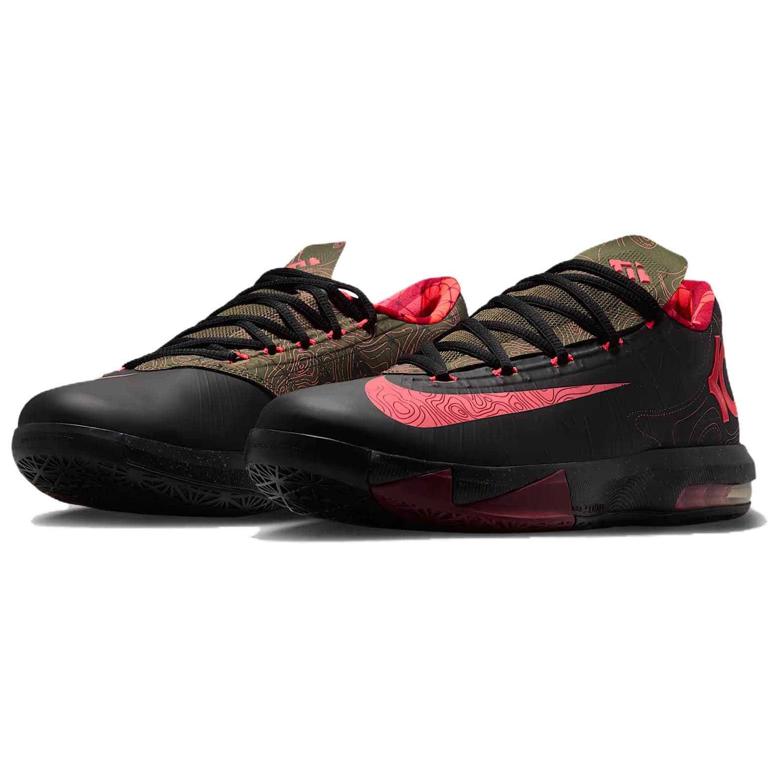 Кроссовки для баскетбола NIKE KD 6 Oтскок Сцепление Low Топ Баскетбольные кроссовки Мужской Черный - изображение 3