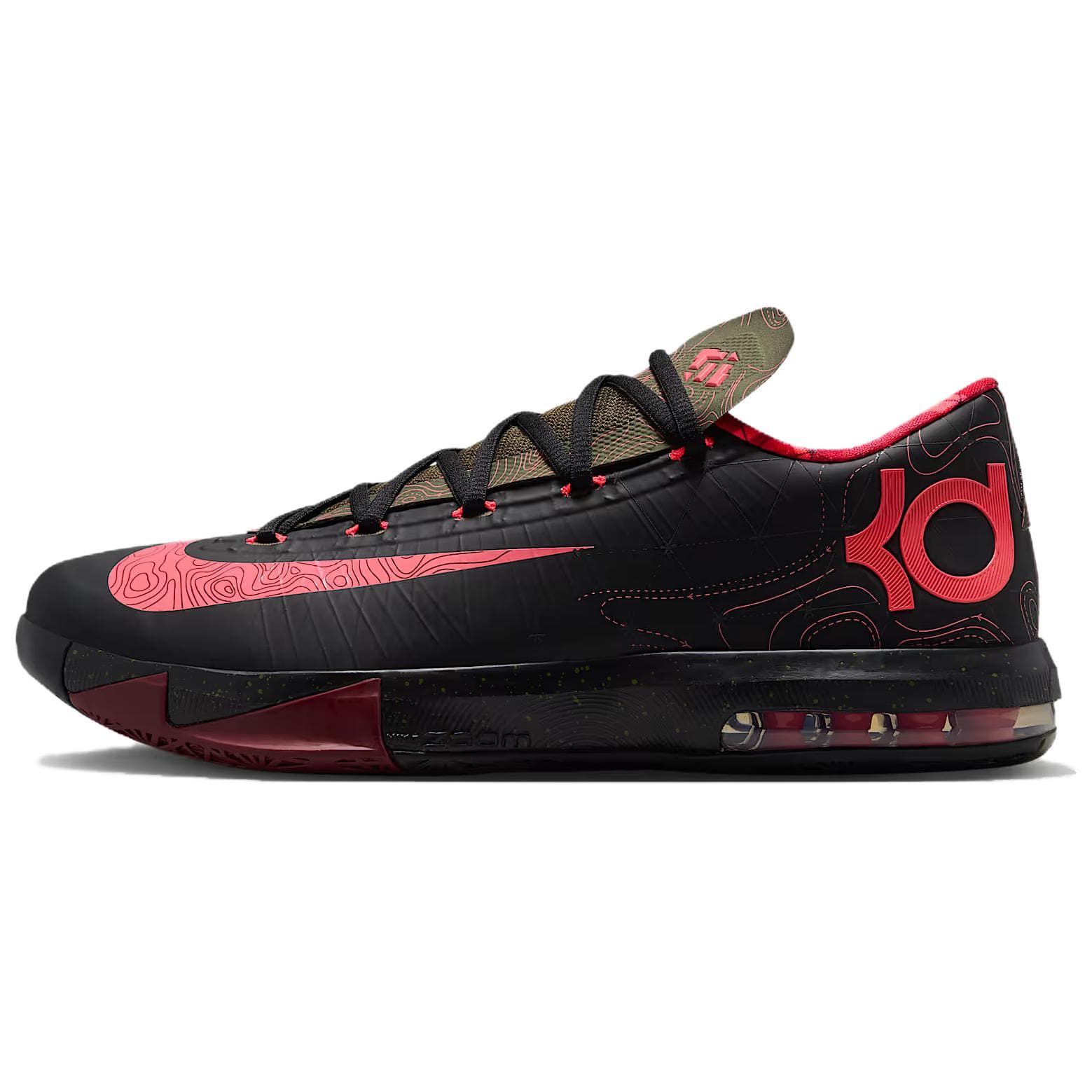 Кроссовки для баскетбола NIKE KD 6 Oтскок Сцепление Low Топ Баскетбольные кроссовки Мужской Черный - изображение 1