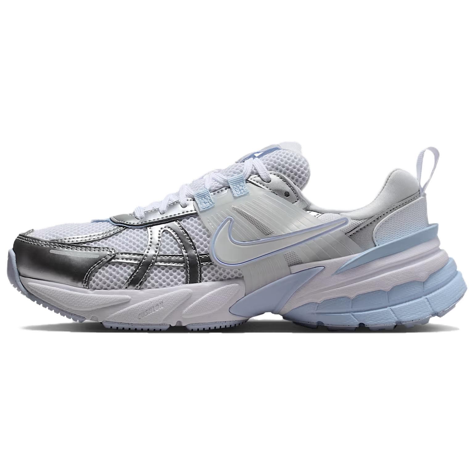 Кроссовки для бега Nike V2K Run Беговые кроссовки Низкий Топ Белый Металлический Серебристый Водородный Синий Белый Женские - изображение 1
