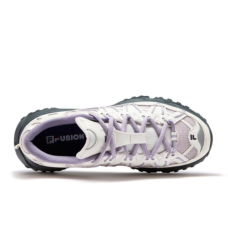 Кроссовки FILA FUSION FREEROAM Wander Shoes Дышащий Массивные кроссовки Women's White Фиолетовый - изображение 4