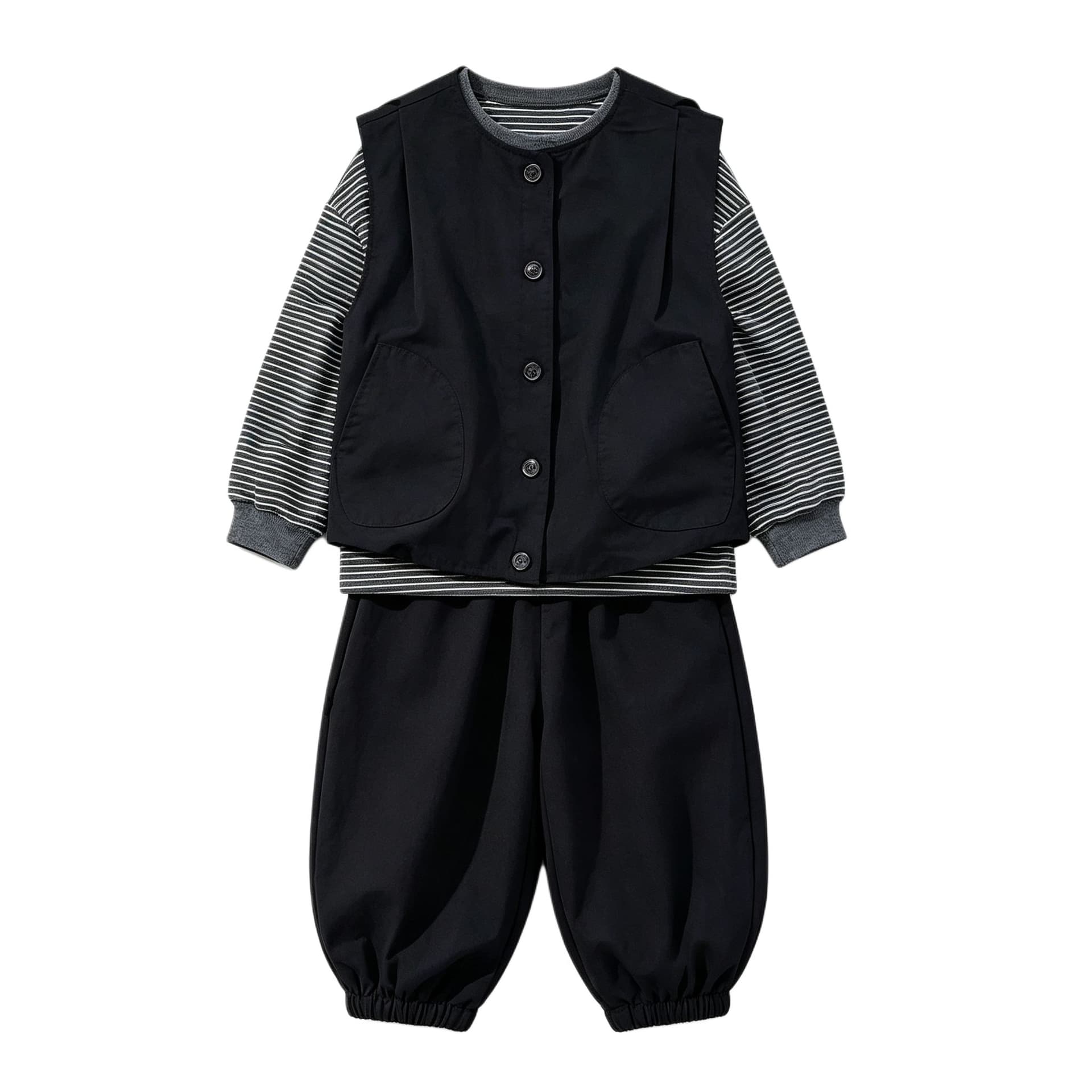 PIERRE CARDIN Черный ТРИ Штуки Набор Магических Цветов Kids Повседневные Спортивные Костюмы Наборы - изображение 1