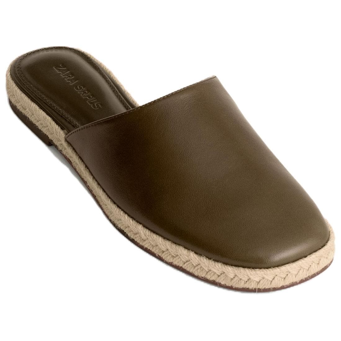 Сандалии ZARA Closed Slippers Khaki Green Women's - изображение 2