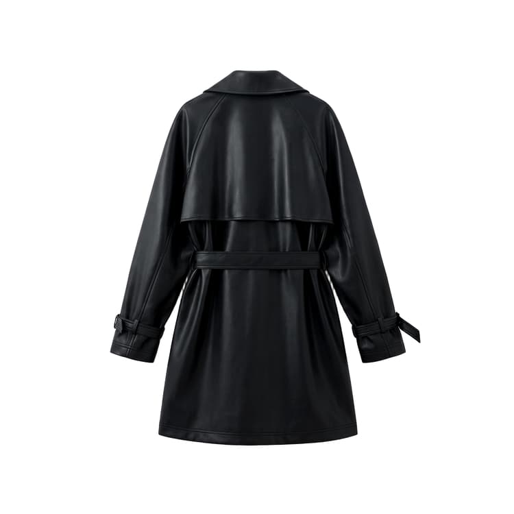 ELLE Черные Женские Кожаные Куртки - изображение 2
