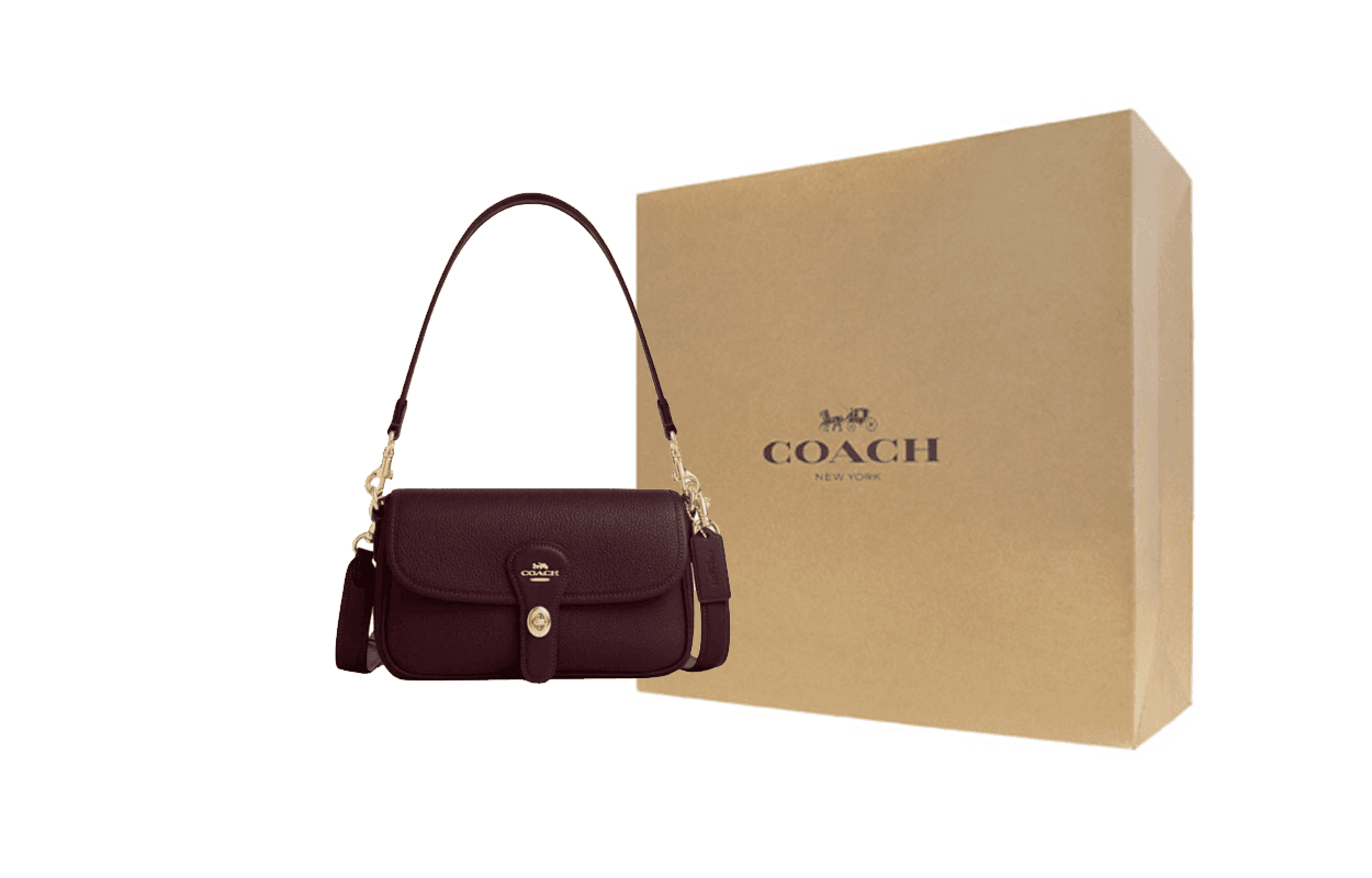 Мини-сумка Coach Hadley Кожа Сумки кроссбоди Сумка через плечо Средний Женские Темно-красный Коричневый - изображение 8
