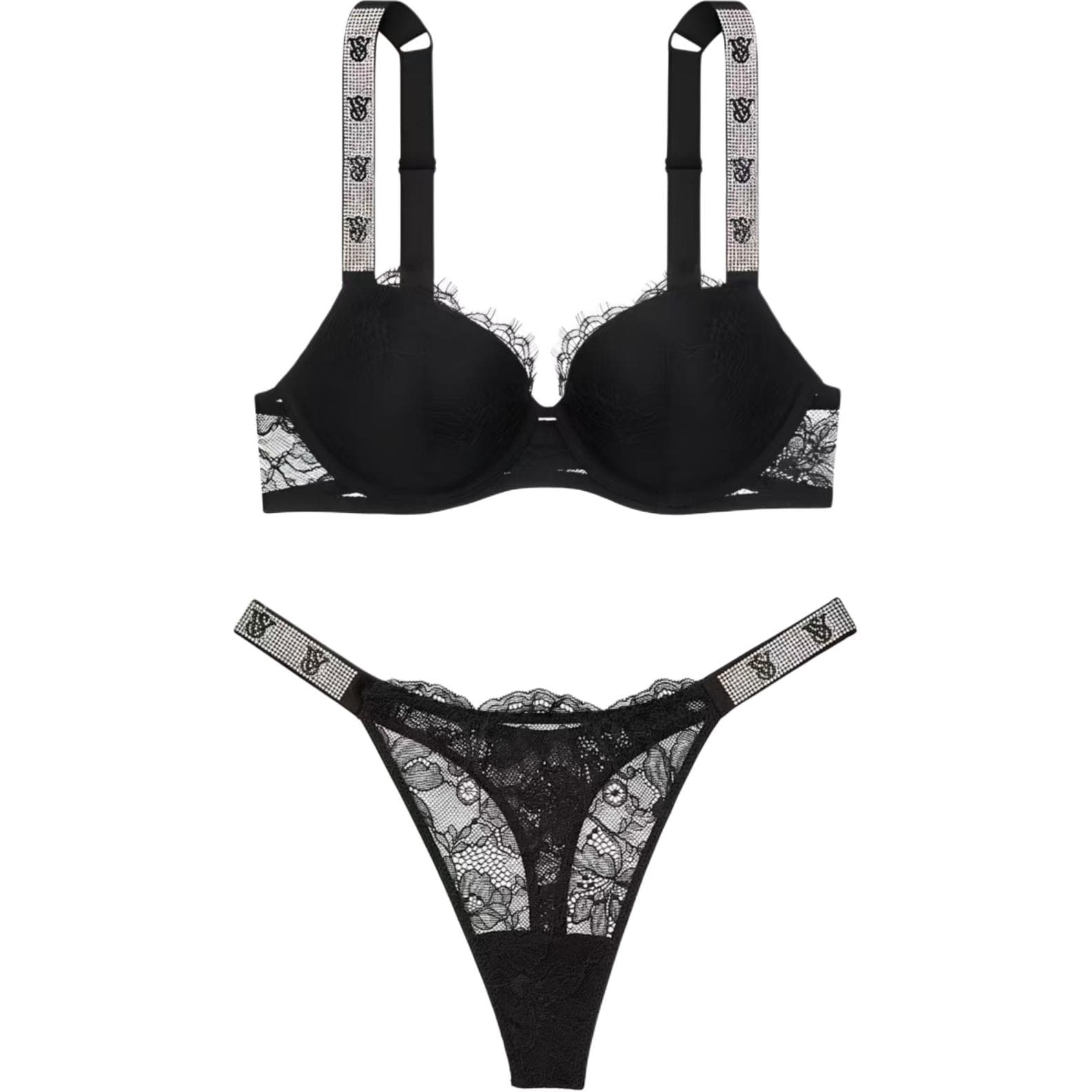 Трусы Victoria's Secret Набор (черный) Женское нижнее белье Наборы - изображение 1