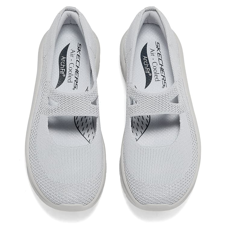 Skechers Arch Fit Туфли Мэри Джейн Женские Светло-серый - изображение 3