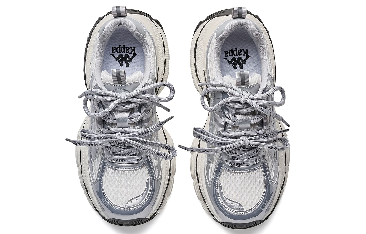 Кроссовки Kappa Ladders массивные кроссовки Low Top Silver Classic White Женские - изображение 4