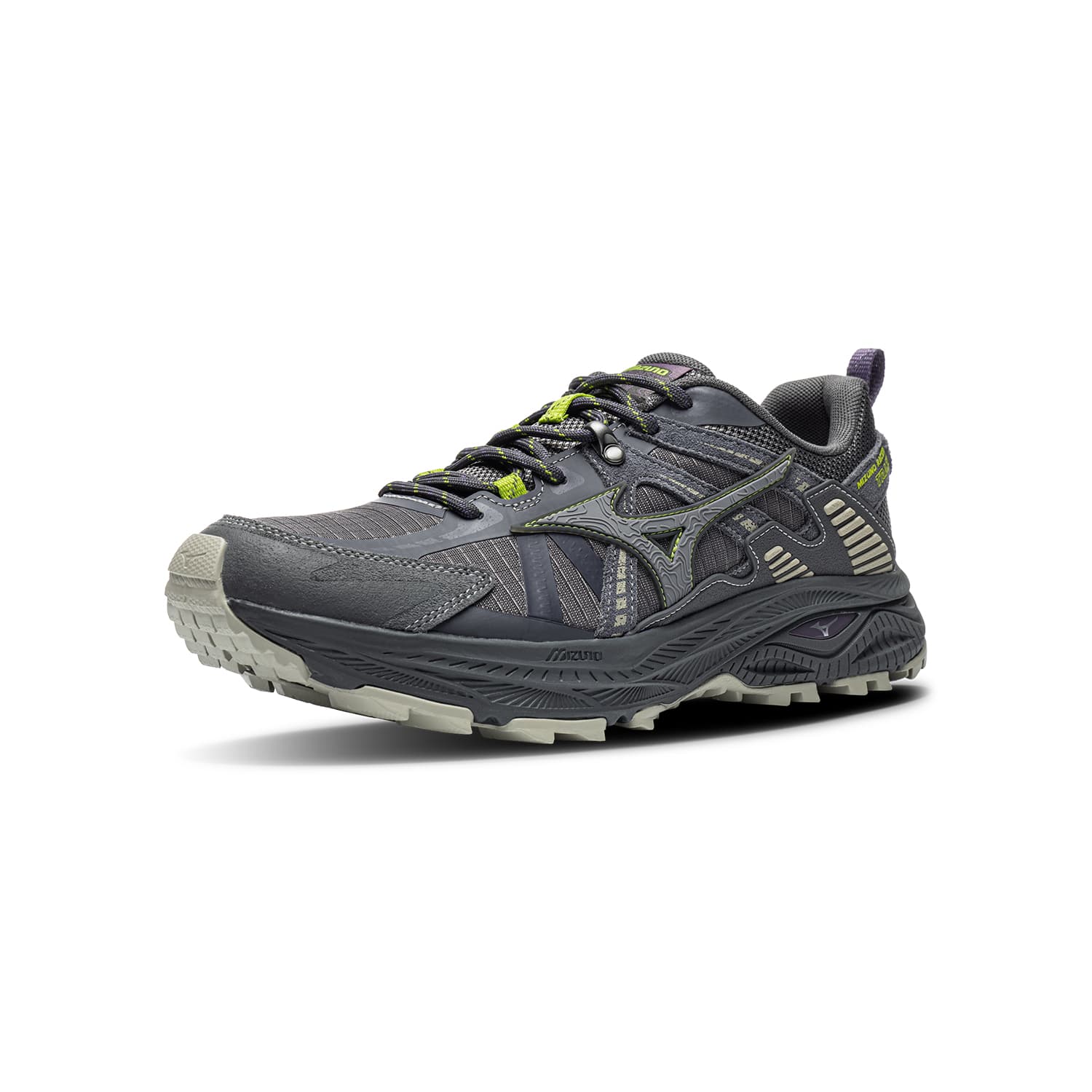 Кроссовки для бега Mizuno Racer Trail Беговые кроссовки Низкий Топ Серый Полоска Черный Угольно-серый Унисекс - изображение 2