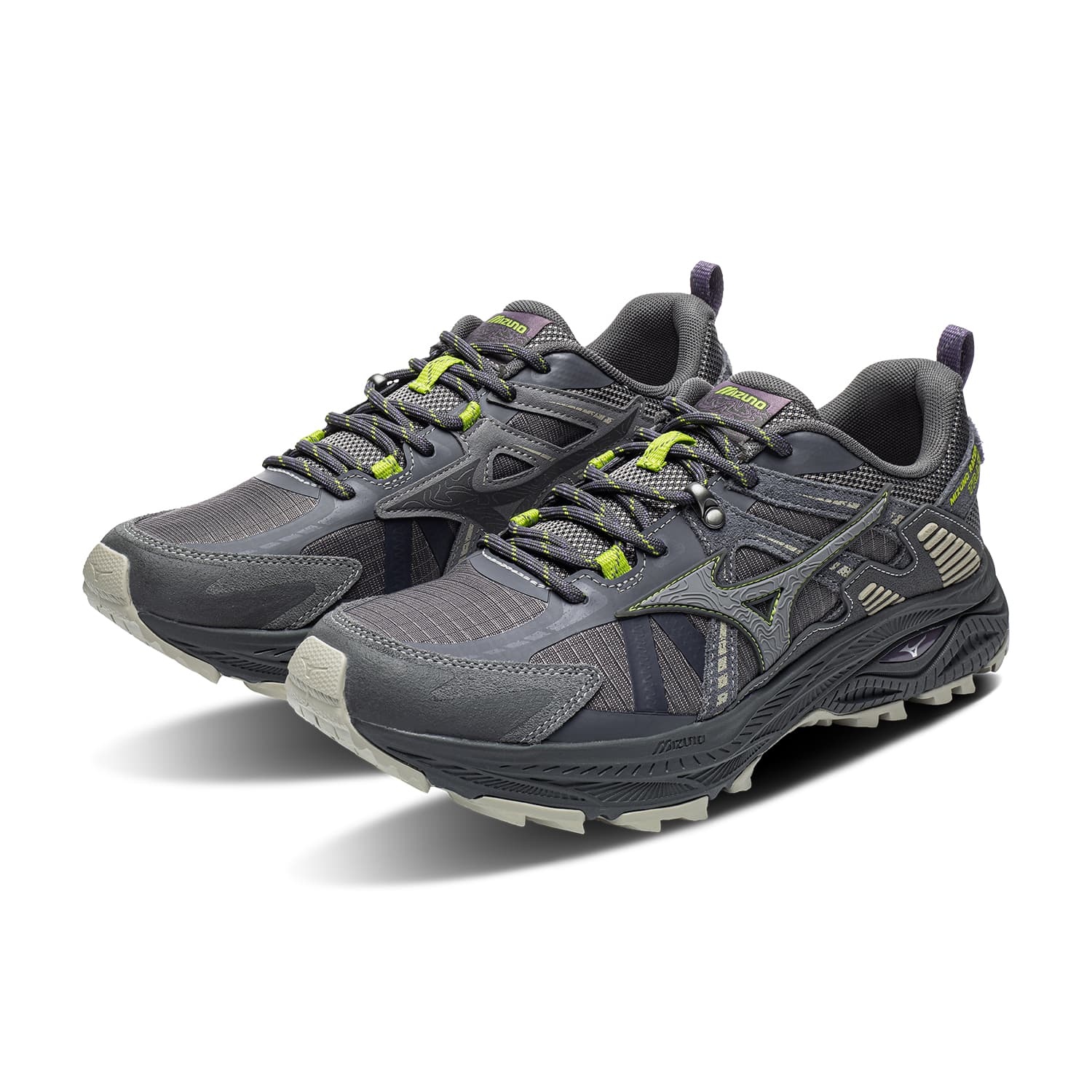 Кроссовки для бега Mizuno Racer Trail Беговые кроссовки Низкий Топ Серый Полоска Черный Угольно-серый Унисекс - изображение 4