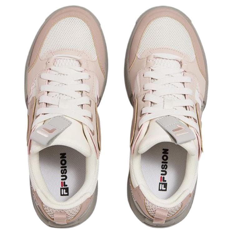 Кроссовки FILA FUSION GEOMETRY Geometric Shoe Skate Shoes Low Top Молочно-белый Светло-розовый Женские - изображение 4