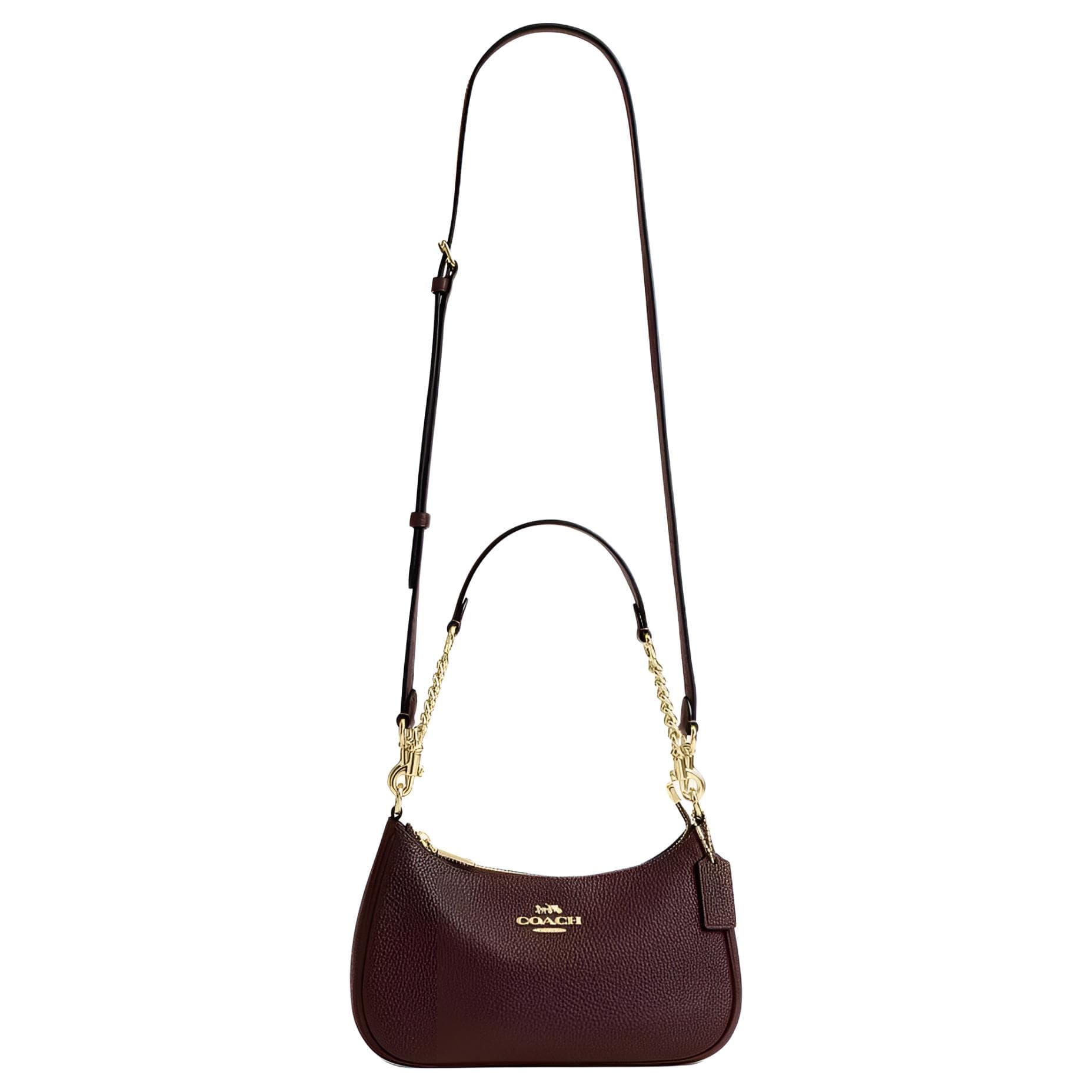 Мини-сумка COACH Teri Пескоструйная кожа Сумка через плечо Средняя Женская Коричневая - изображение 2