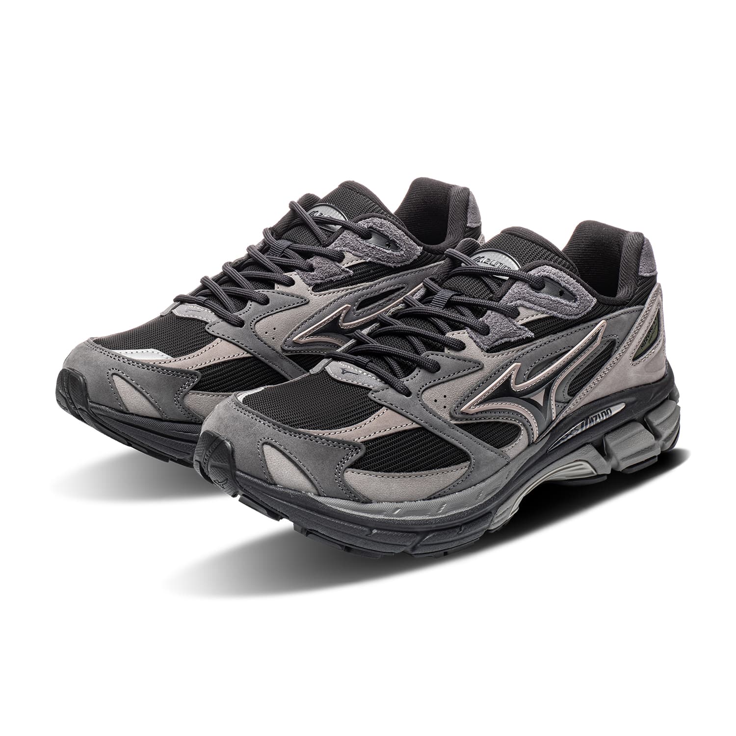 Кроссовки для бега Mizuno LG Premium Беговые кроссовки Low Топ Черно-коричневый WET Серый Светло-черный Красный Унисекс - изображение 4