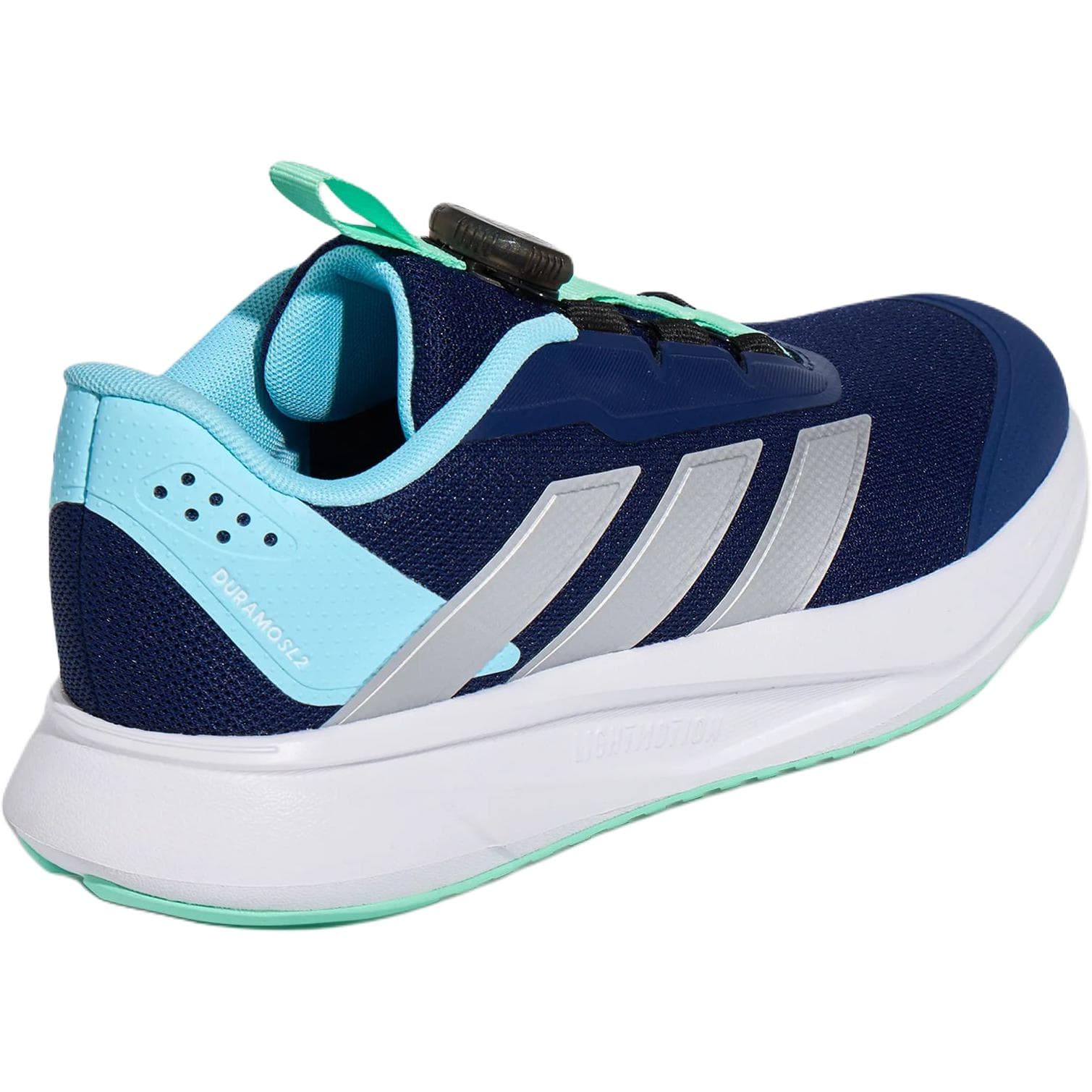 Кроссовки Adidas DURAMO SL 2,0 Детские беговые кроссовки Низкий Топ Темно-синий Темно-серебряный Металл Белый Kids - изображение 4