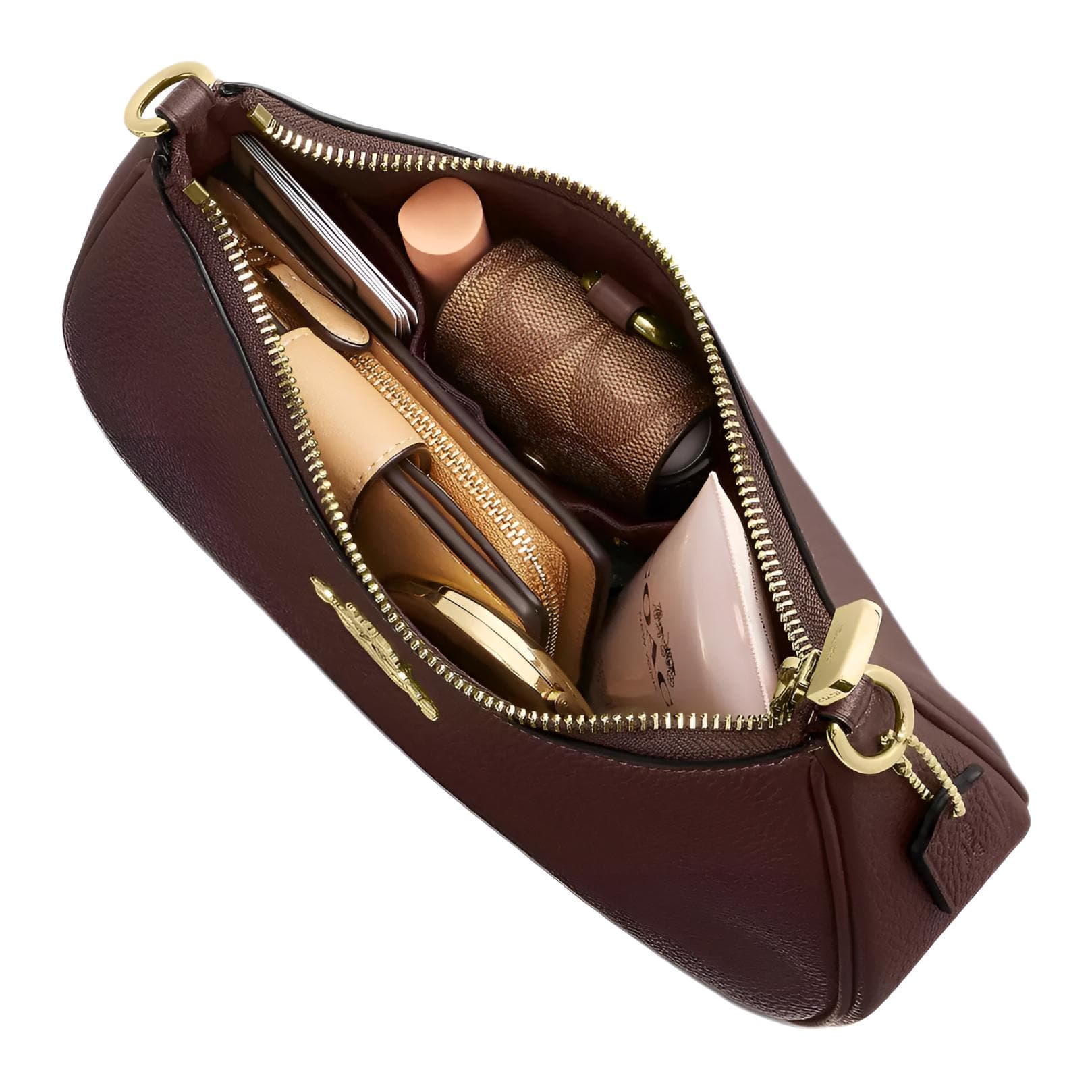 Мини-сумка COACH Teri Пескоструйная кожа Сумка через плечо Средняя Женская Коричневая - изображение 6